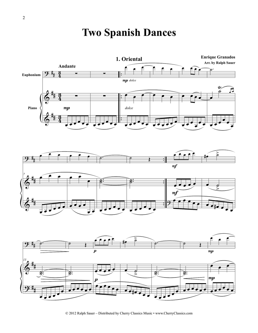 Two Spanish Dances for Euphonium & Piano Euphonium scores gallery preview page 4