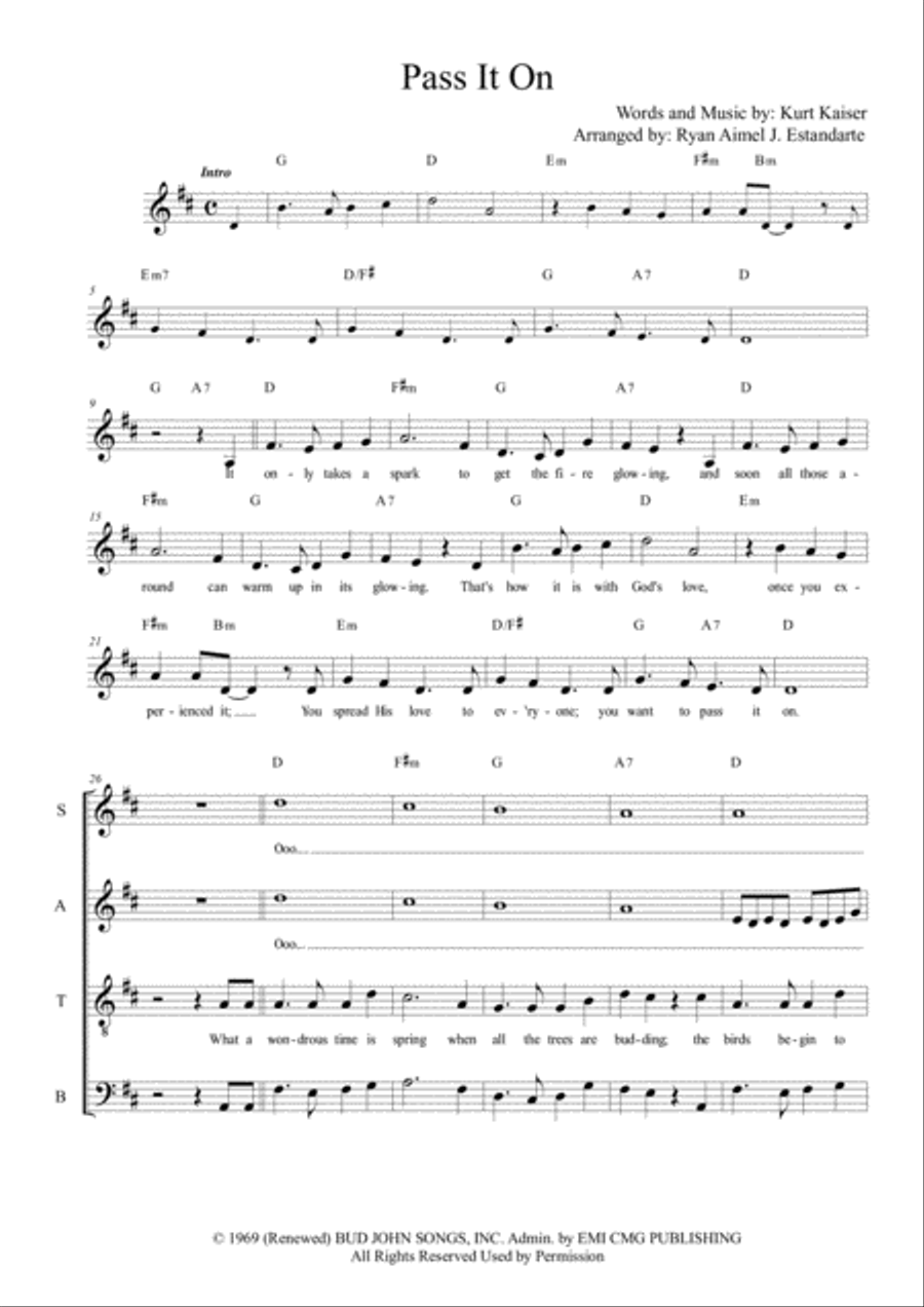 Pass It On 4-Part scores gallery preview page 1
