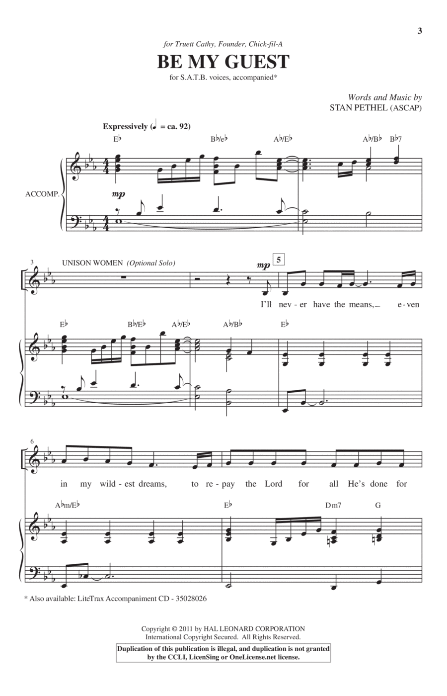 Be My Guest 4-Part scores gallery preview page 1