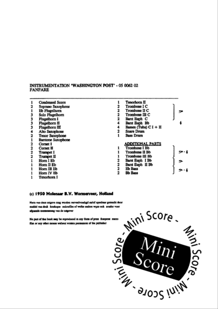Washington Post Fanfare Band scores gallery preview page 3