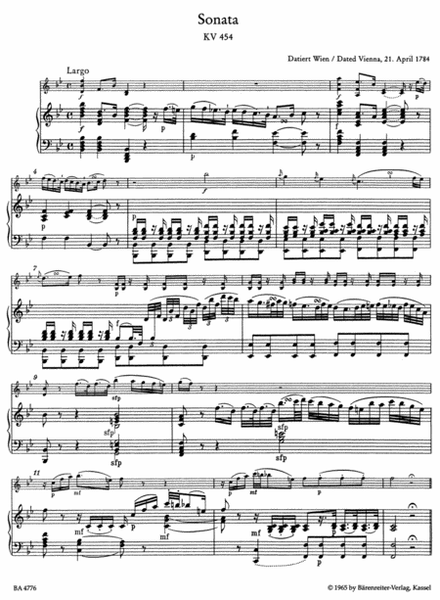 Sonatas for Piano and Violin K. 454, 481, 526, 547