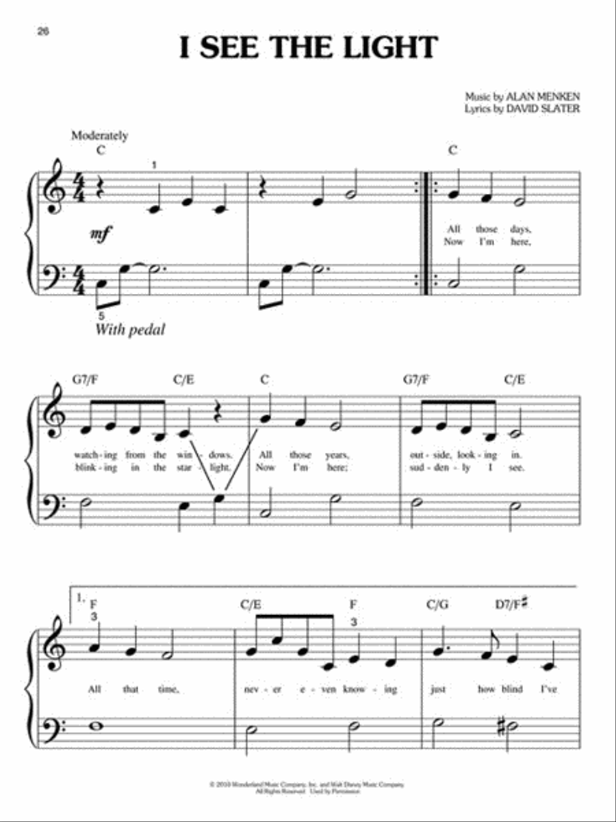 Tangled Easy Piano scores gallery preview page 4