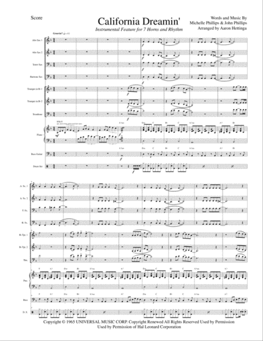 California Dreamin' Small Ensemble scores gallery preview page 3