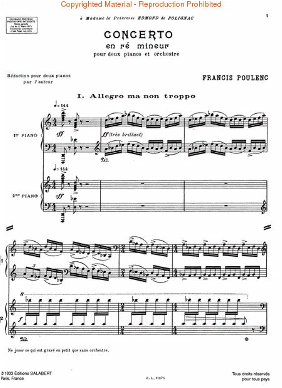 Concerto in D Minor for 2 Pianos and Orchestra Piano scores gallery preview page 2