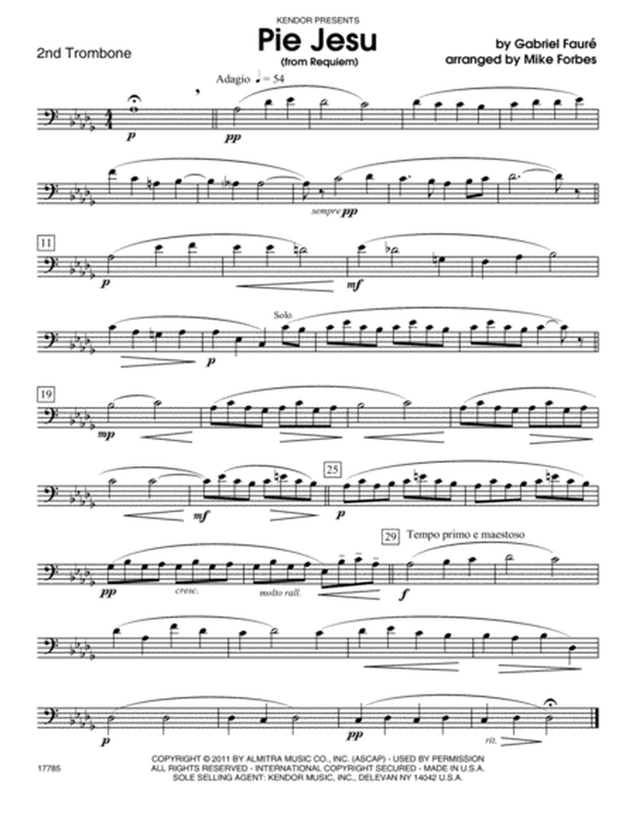 Pie Jesu (from Requiem) - Trombone 2