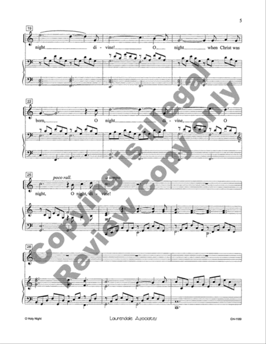 O Holy Night (Cantique de Noël) Unison Choir scores gallery preview page 5