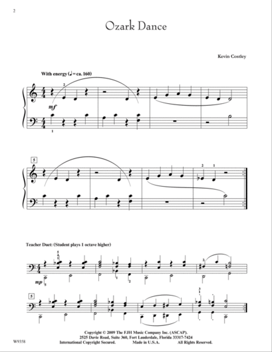 Ozark Dance Ozark Dance Easy Piano scores gallery preview page 2