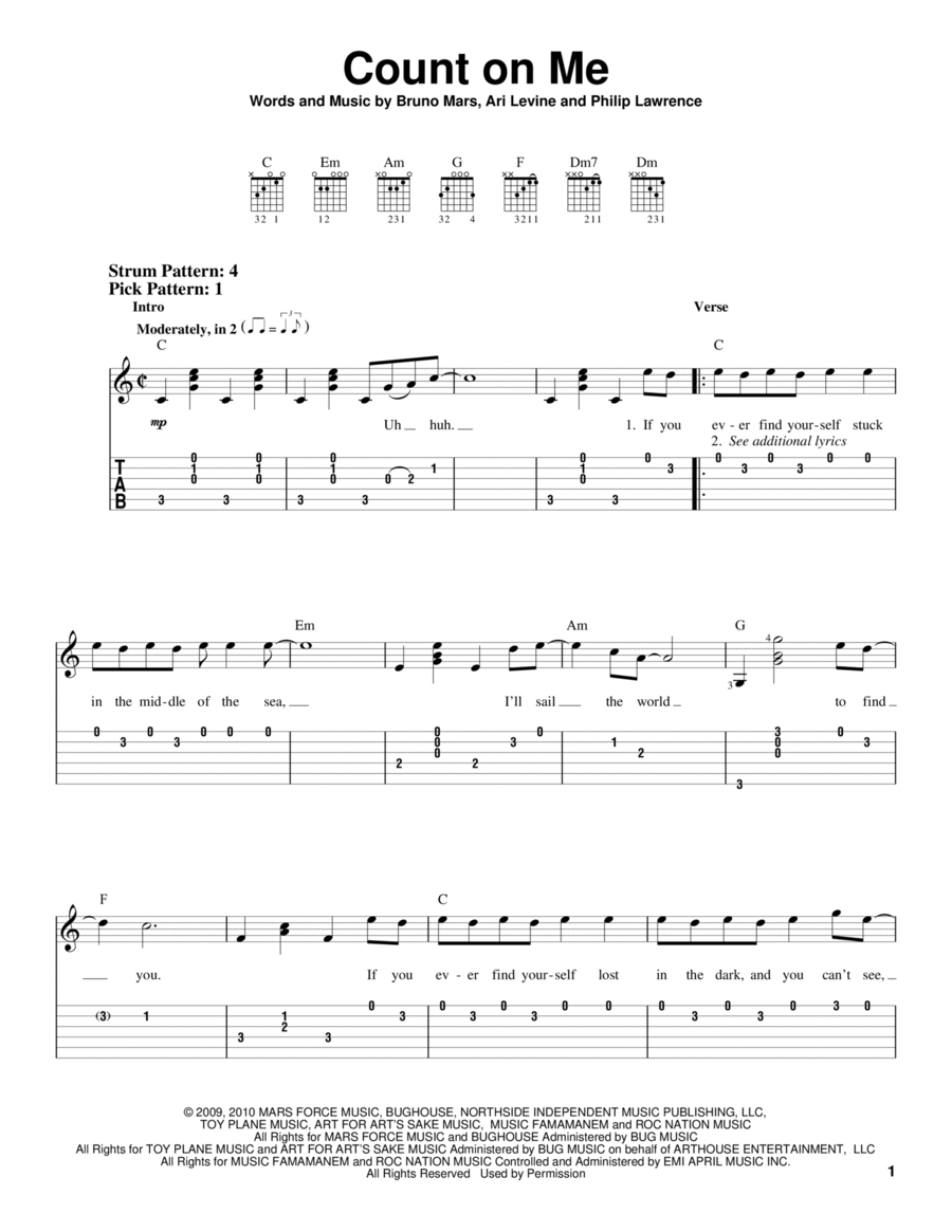 Count On Me Acoustic Guitar scores gallery preview page 1