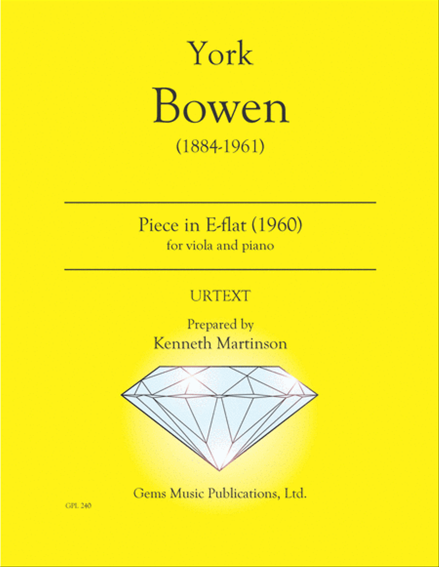 Piece in E-flat for viola and piano (1960) Piano Accompaniment scores gallery preview page 1