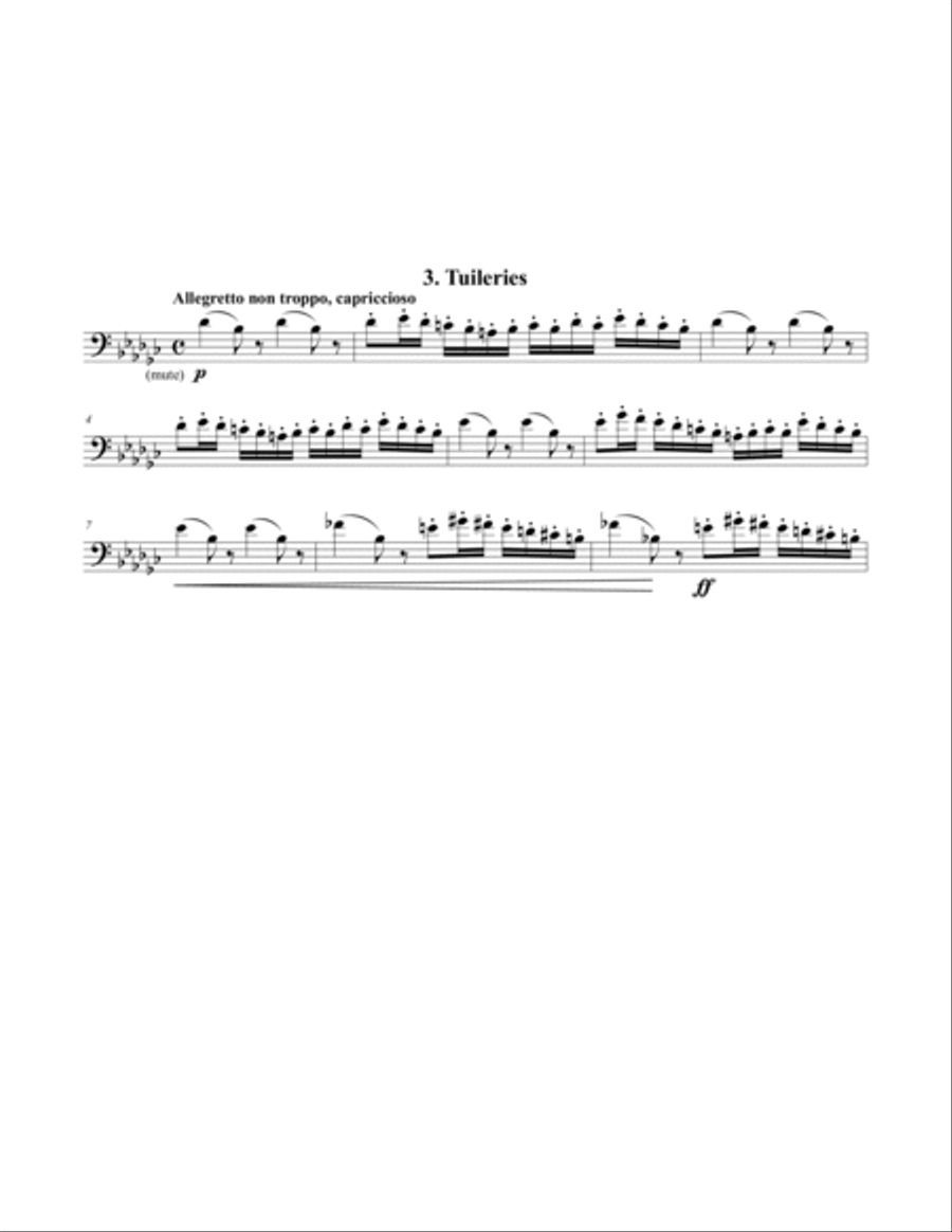 Pictures At An Exhibition for Tuba or Bass Trombone and Piano Bass Trombone scores gallery preview page 3