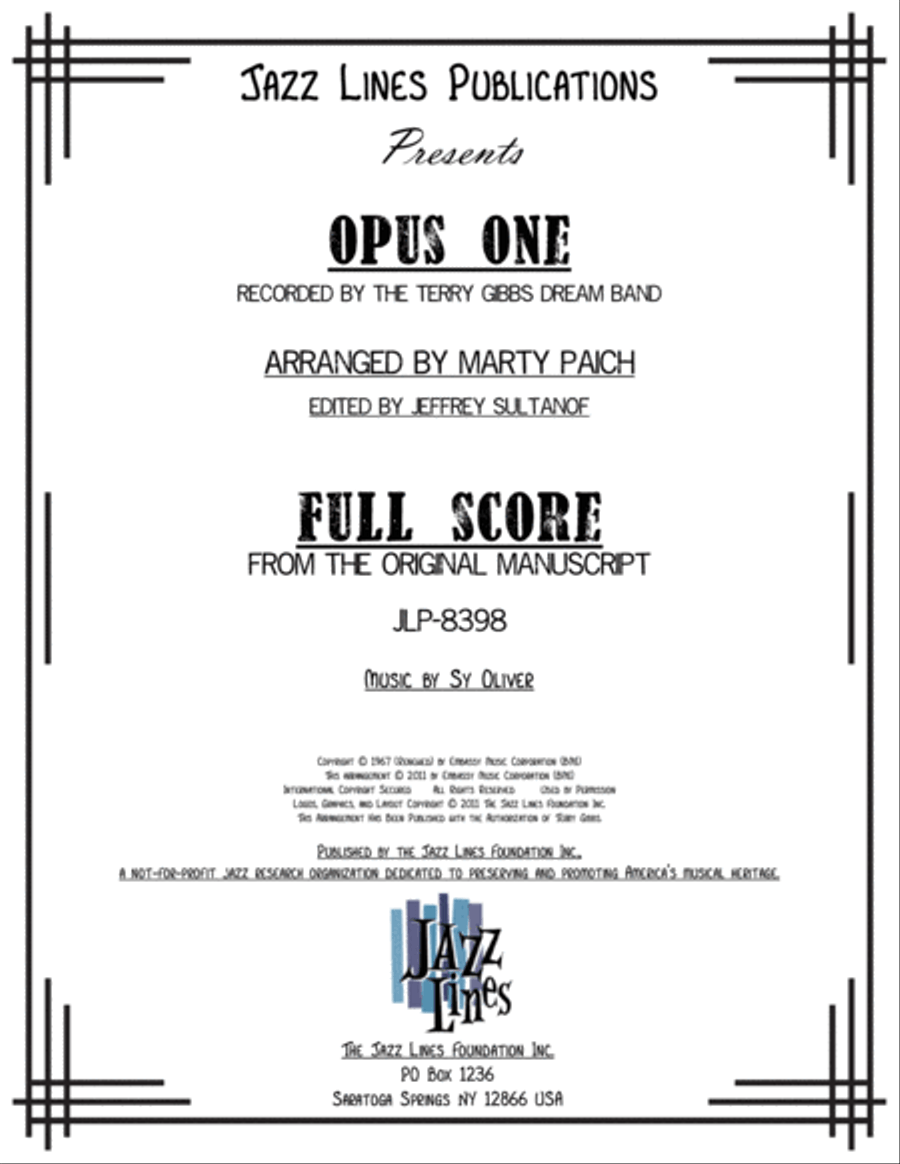 Opus One Big Band scores gallery preview page 1