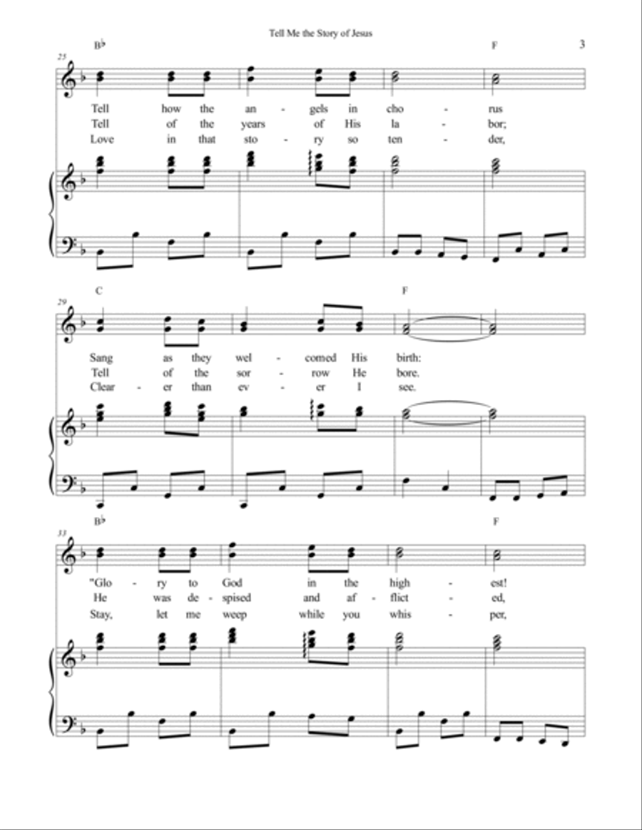 Tell Me the Story of Jesus (Bluegrass Choral) SA scores gallery preview page 3
