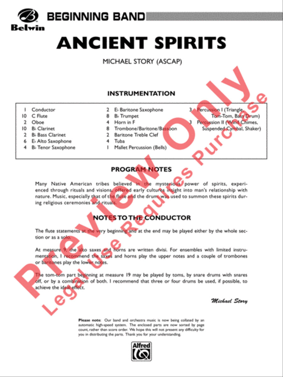 Ancient Spirits Concert Band scores gallery preview page 2