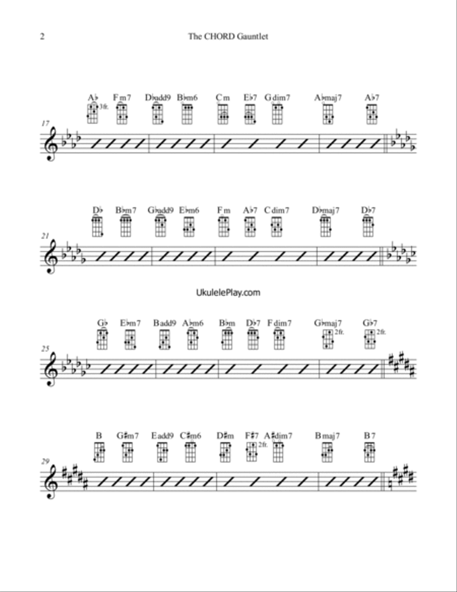 The CHORD Gauntlet : Chord Chart for Ukulele Ukulele scores gallery preview page 2