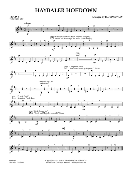 Haybaler Hoedown - Violin 3 (Viola Treble Clef)