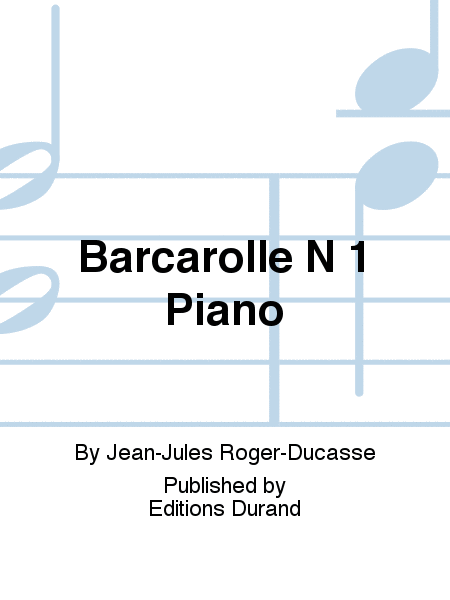 Barcarolle N 1 Piano