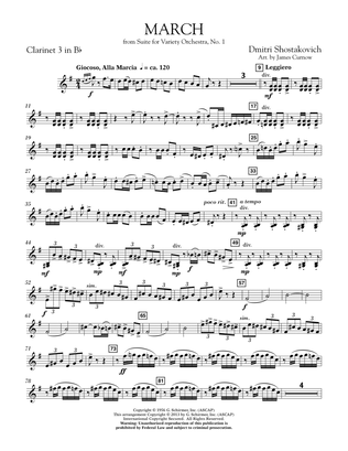March from Suite for Variety Orchestra, No. 1 - Bb Clarinet 3