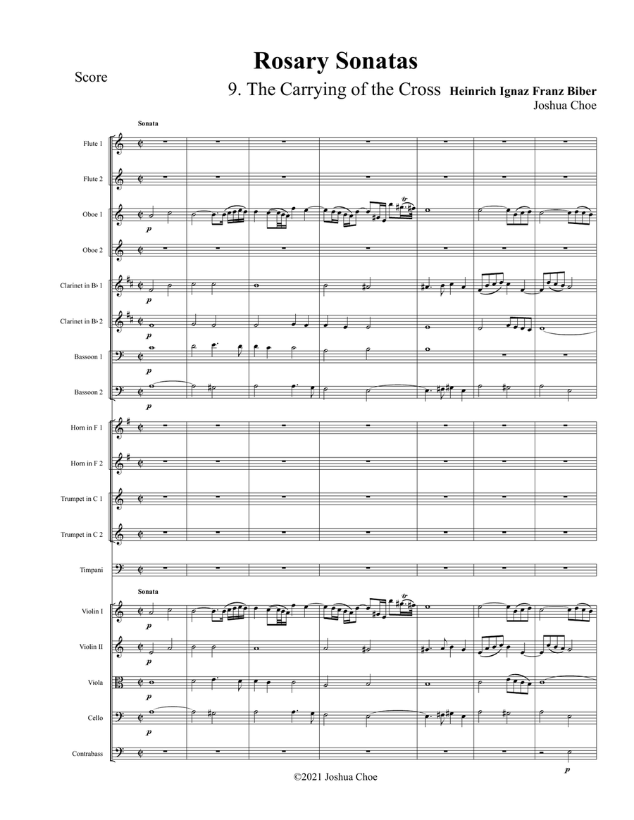 Rosary Sonatas: The Carrying of the Cross Full Orchestra scores gallery preview page 1