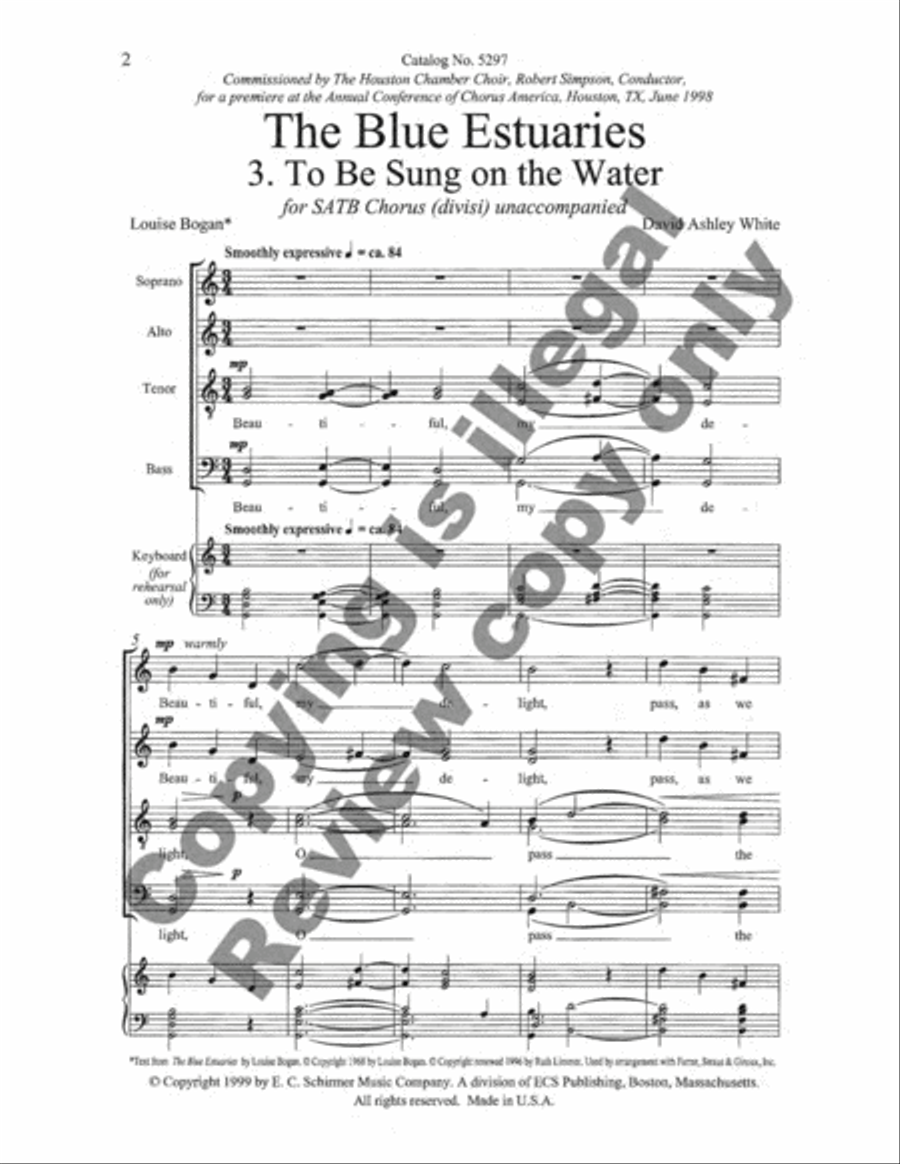 The Blue Estuaries: 3. To Be Sung on the Water Divisi scores gallery preview page 2