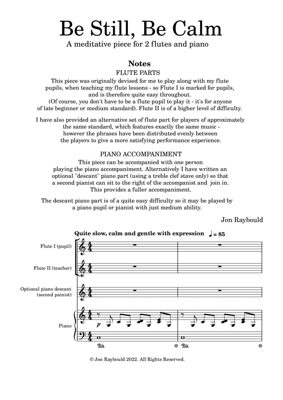 Be Still, Be Calm Flute Duet scores gallery preview page 1
