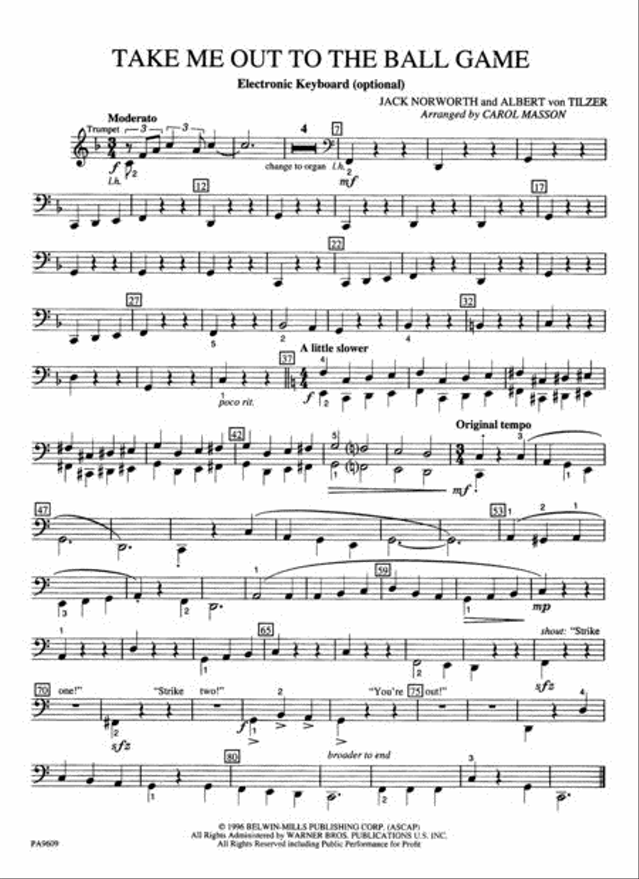 Take Me Out To The Ballgame Small Ensemble scores gallery preview page 4