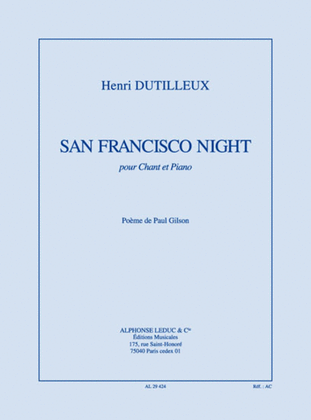 San Francisco Night Voix Moyenne Et Piano (degre 8)