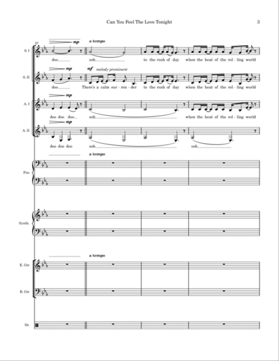 Can You Feel The Love Tonight A Cappella scores gallery preview page 3