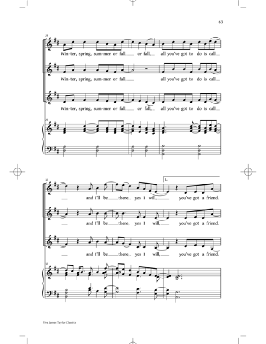 You've Got A Friend: Five James Taylor Classics SSA scores gallery preview page 61