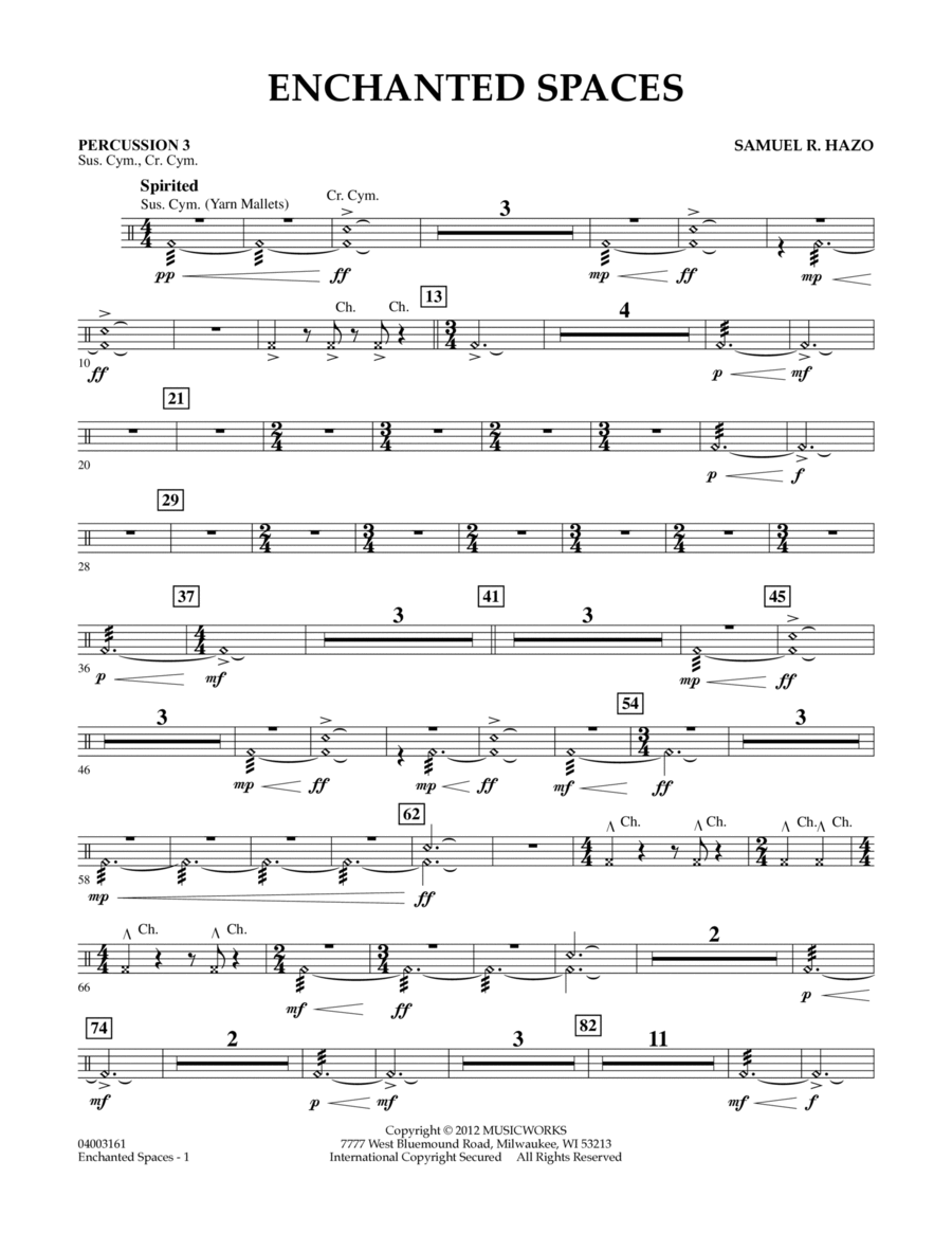 Enchanted Spaces - Percussion 3 Concert Band scores gallery preview page 1