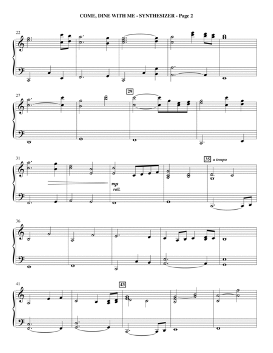 Come, Dine With Me - Keyboard String Reduction Choir scores gallery preview page 2