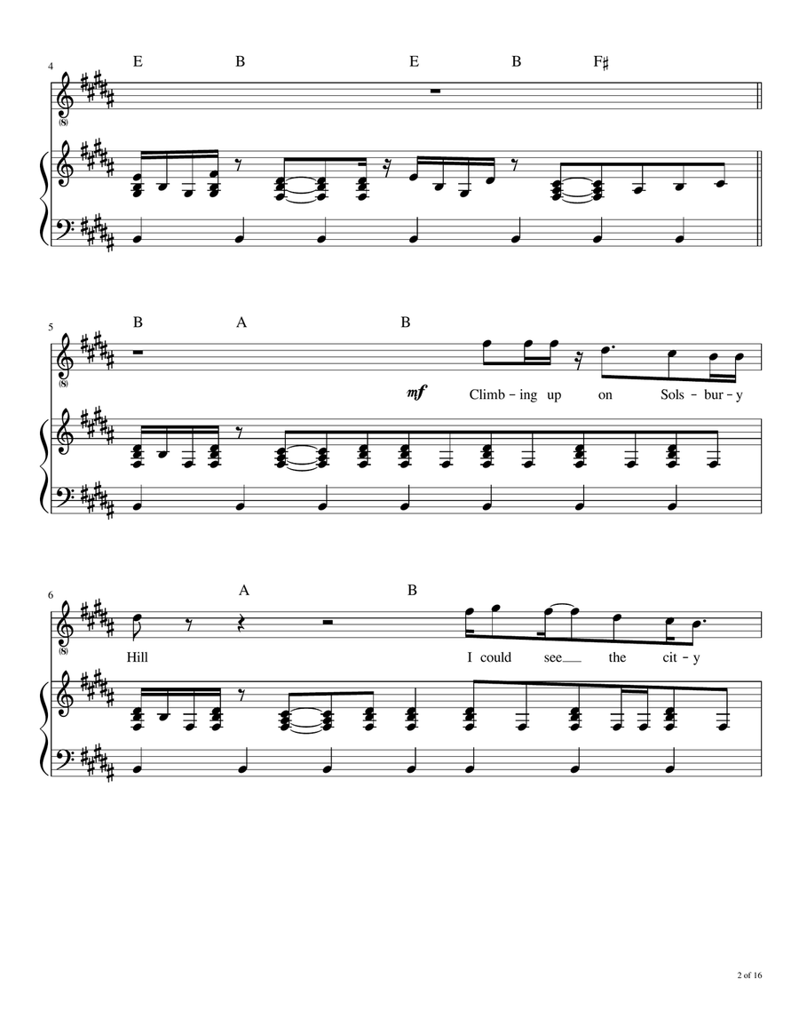 Solsbury Hill Voice scores gallery preview page 3