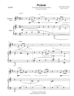 Scriabin: Prelude Op. 11 No. 2 for Baritone Horn & Piano