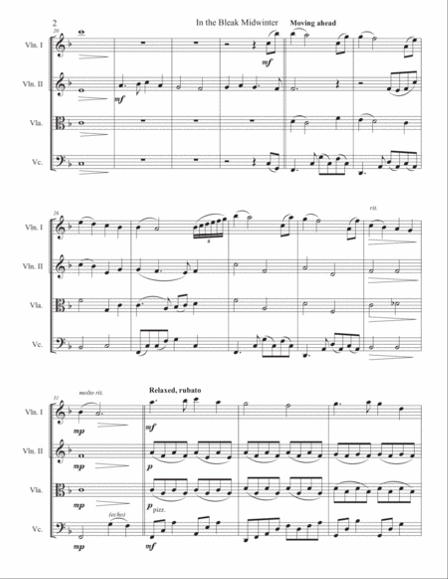 In the Bleak Mid-winter - String Quartet String Quartet scores gallery preview page 2