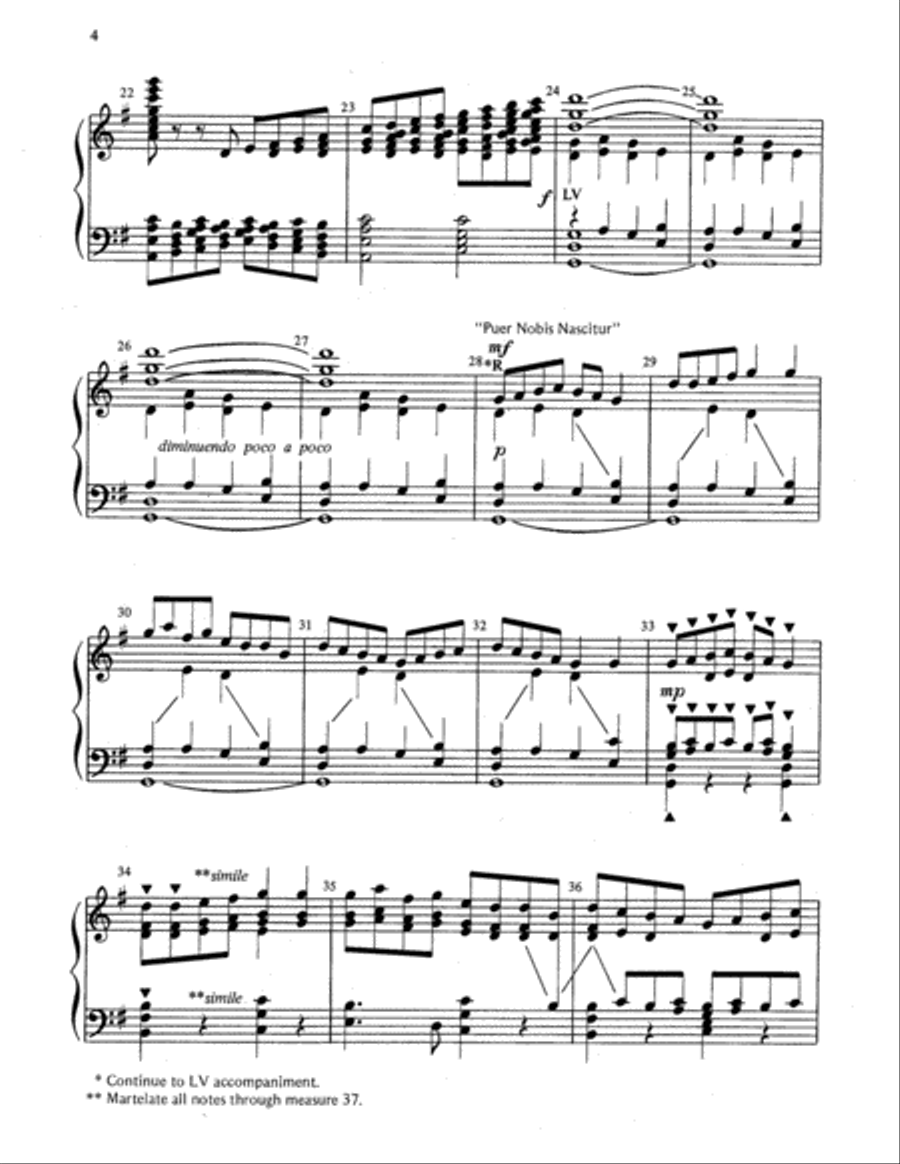 Unto Us a Child Is Born 4-Octaves scores gallery preview page 4