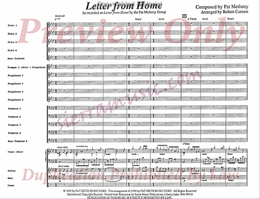 Letter from Home (Pro) Letter from Home (Pro) Big Band scores gallery preview page 2