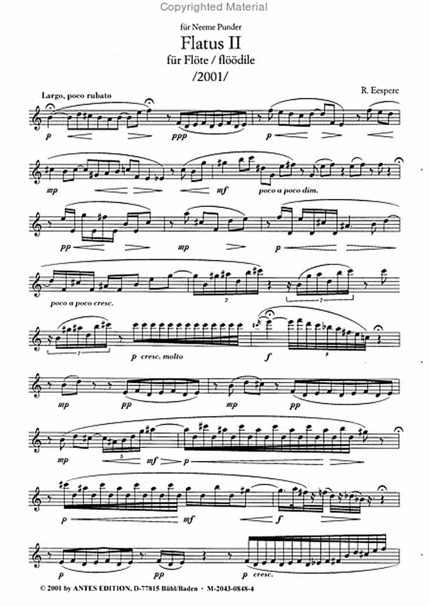 Flatus II (2001) for Flute Solo