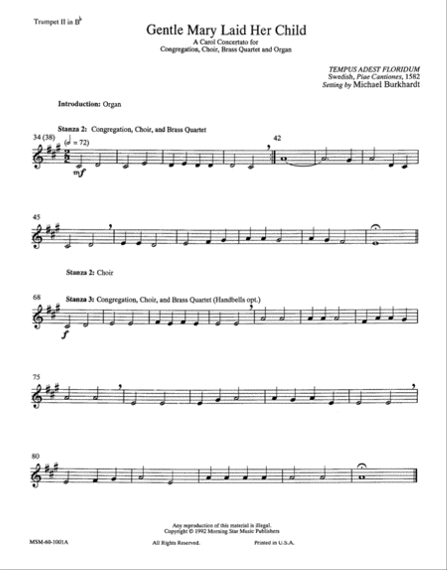 Gentle Mary Laid Her Child Choir scores gallery preview page 2