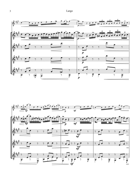 Arioso (Largo) from Cantata 156 for guitar quartet (ornamented) image number null