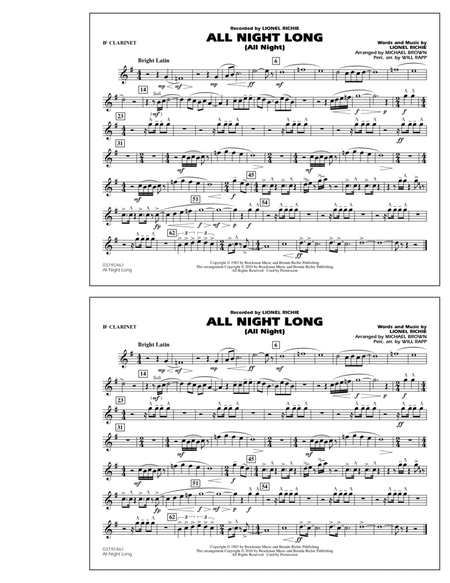 All Night Long (All Night) - Bb Clarinet