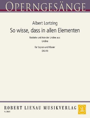 Book cover for So wisse, dass in allen Elementen (Undine)