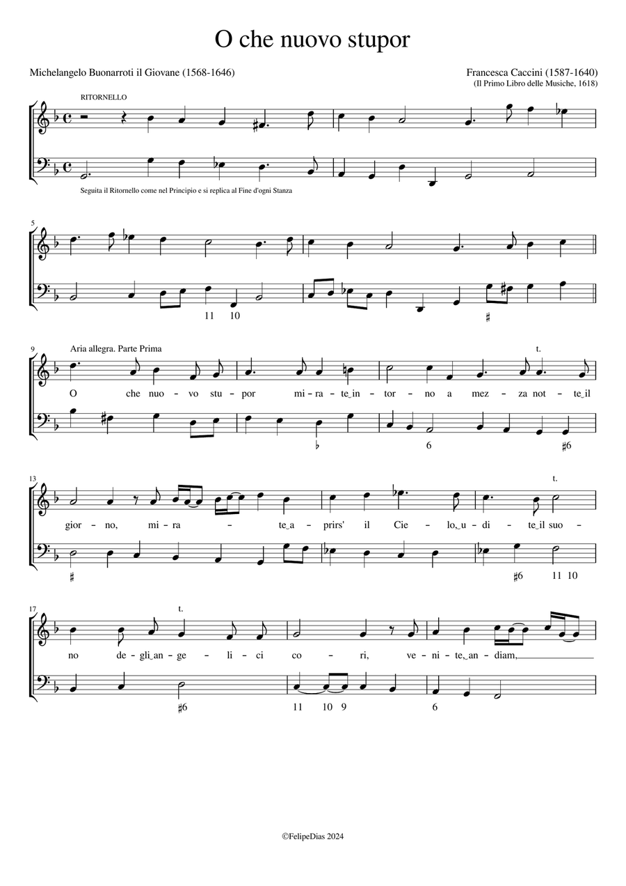 O che nuovo stupor Voice Solo scores gallery preview page 1