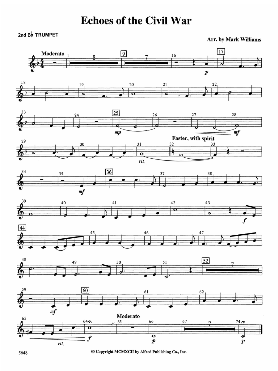 Echoes of the Civil War: 2nd B-flat Trumpet