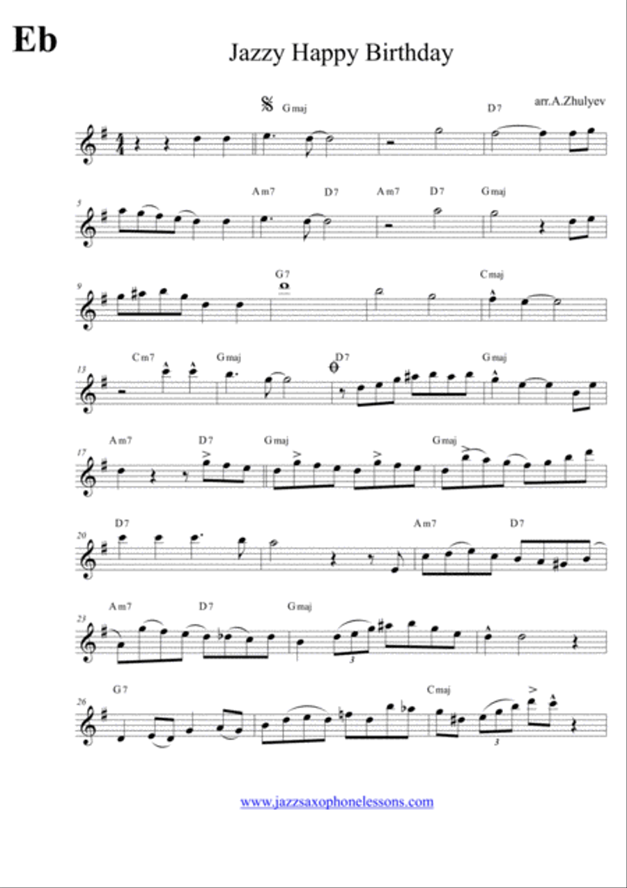 Jazzy happy store birthday alto sax