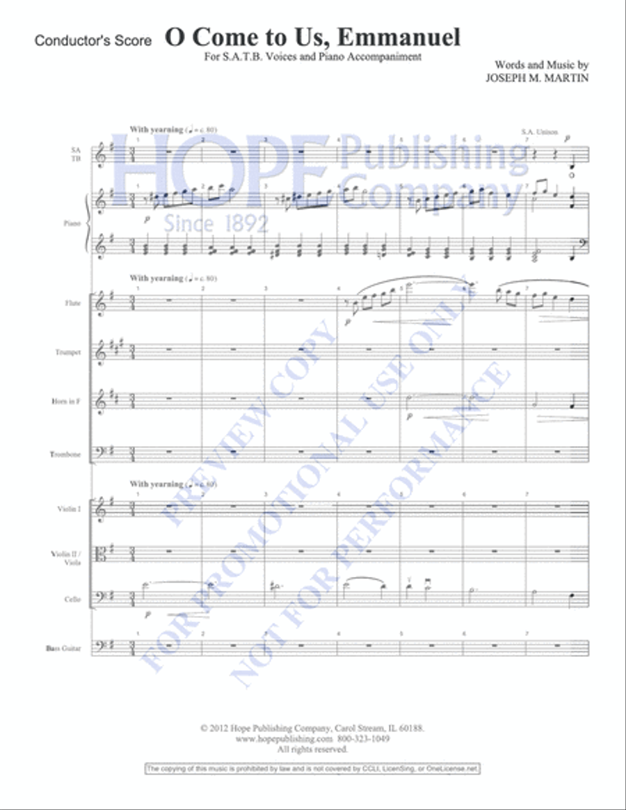O Come to Us, Emmanuel Choir scores gallery preview page 2
