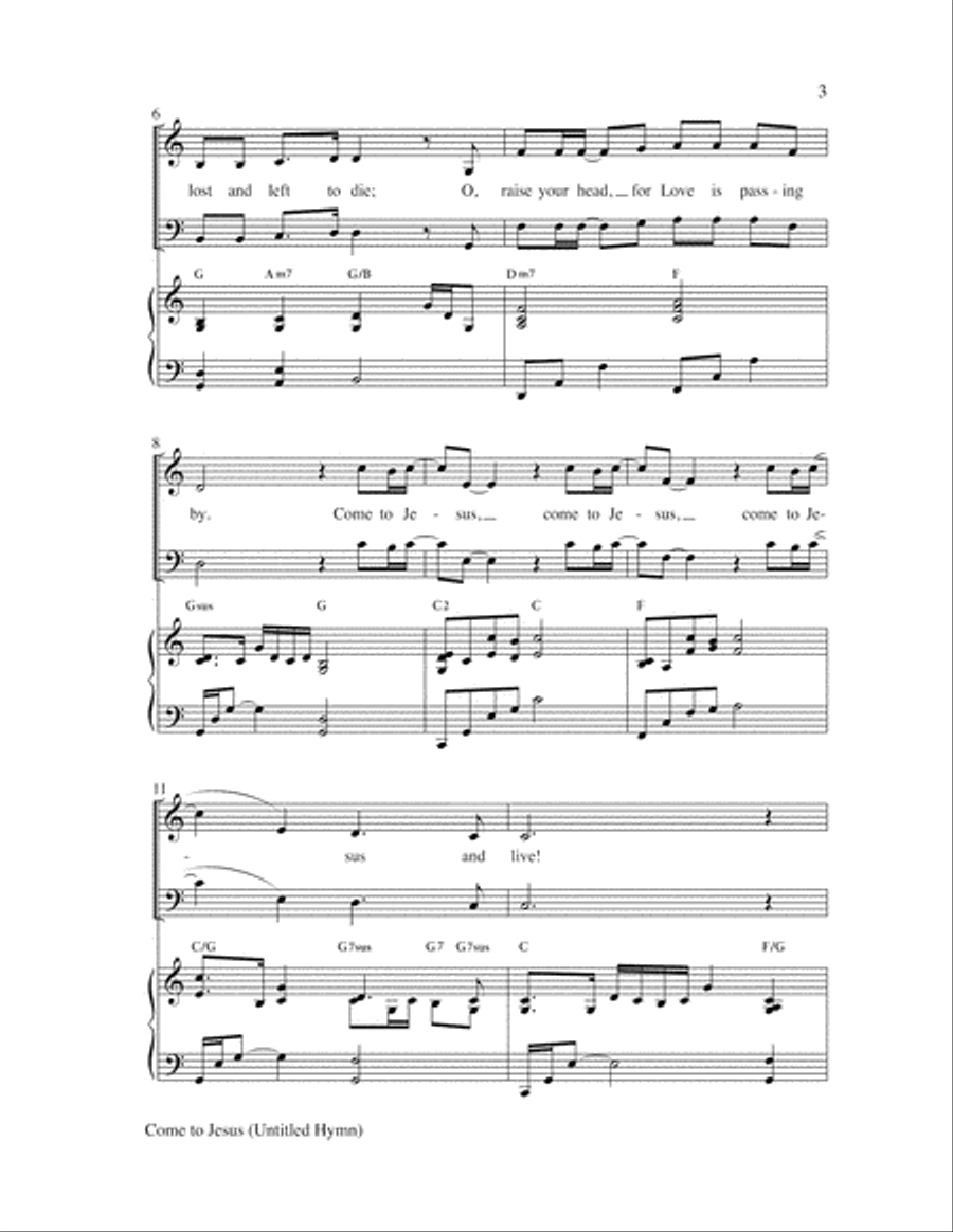 Come to Jesus (Untitled Hymn) Choir scores gallery preview page 3