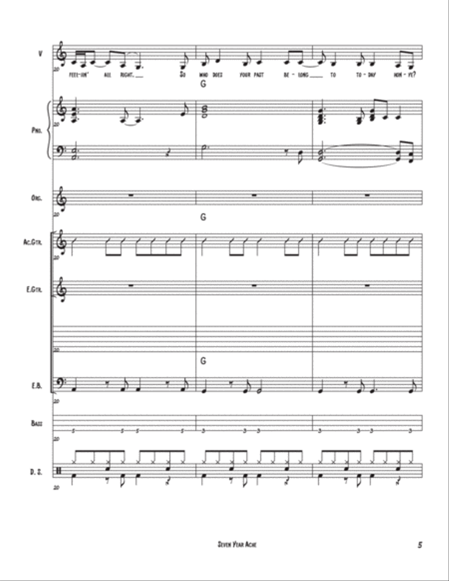 Seven Year Ache Seven Year Ache Jazz Ensemble scores gallery preview page 5