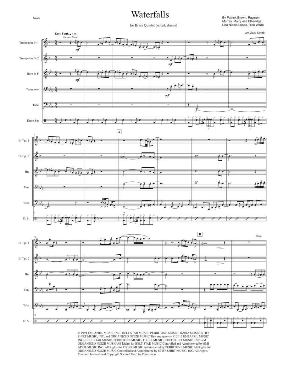 Waterfalls Brass Ensemble scores gallery preview page 1