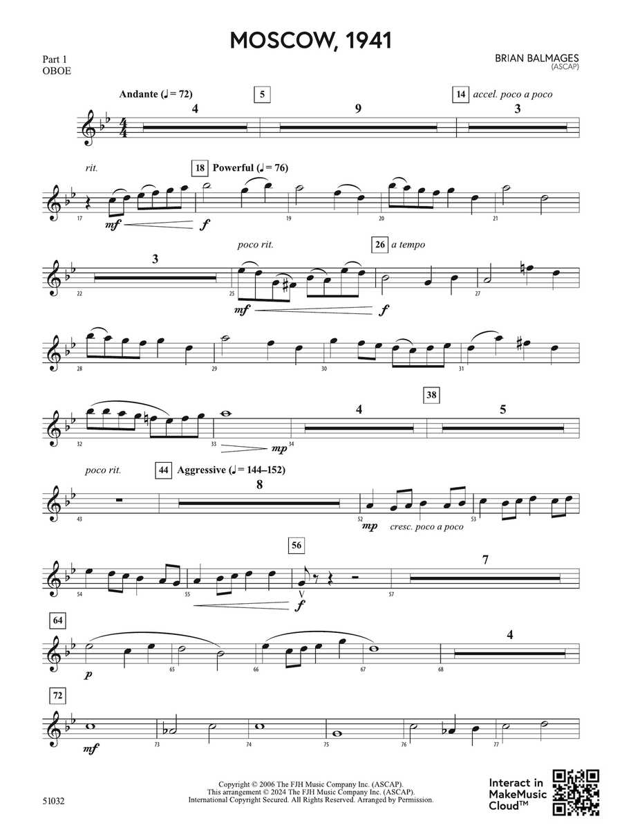 Moscow, 1941: Part 1 - Oboe Oboe scores gallery preview page 1