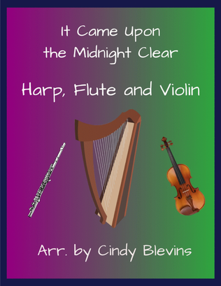 Book cover for It Came Upon the Midnight Clear, for Harp, Flute and Violin