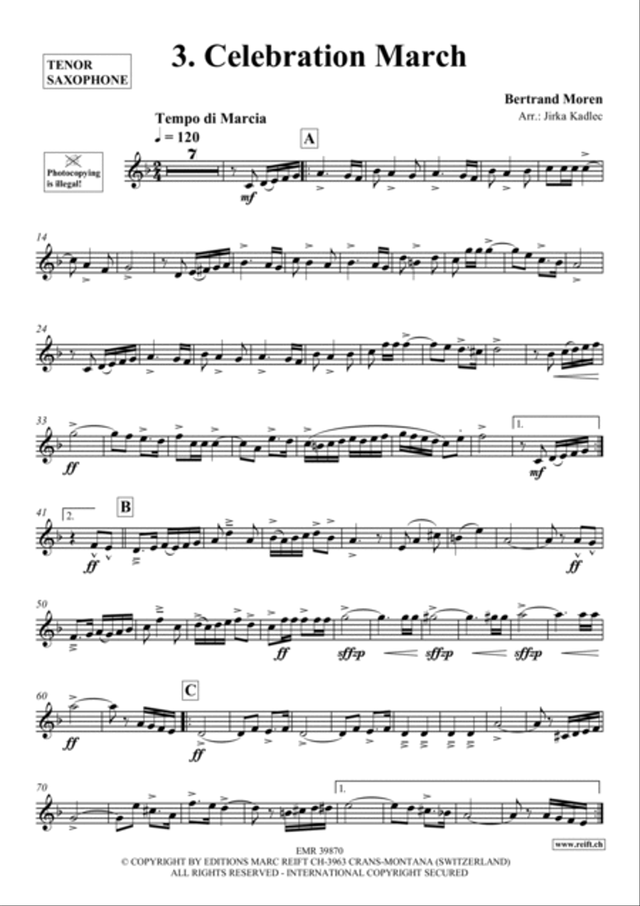 10 Greatest Famous Marches Tenor Saxophone scores gallery preview page 5